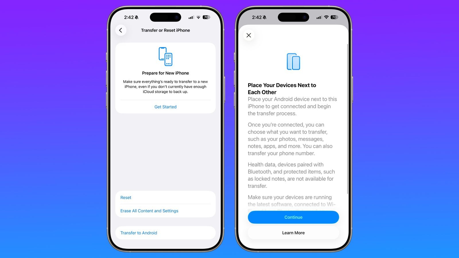 ميزة تسهيل نقل البيانات من آيفون إلى هواتف أندرويد قادمة مع تحديث iOS 26.3 البرمجي
