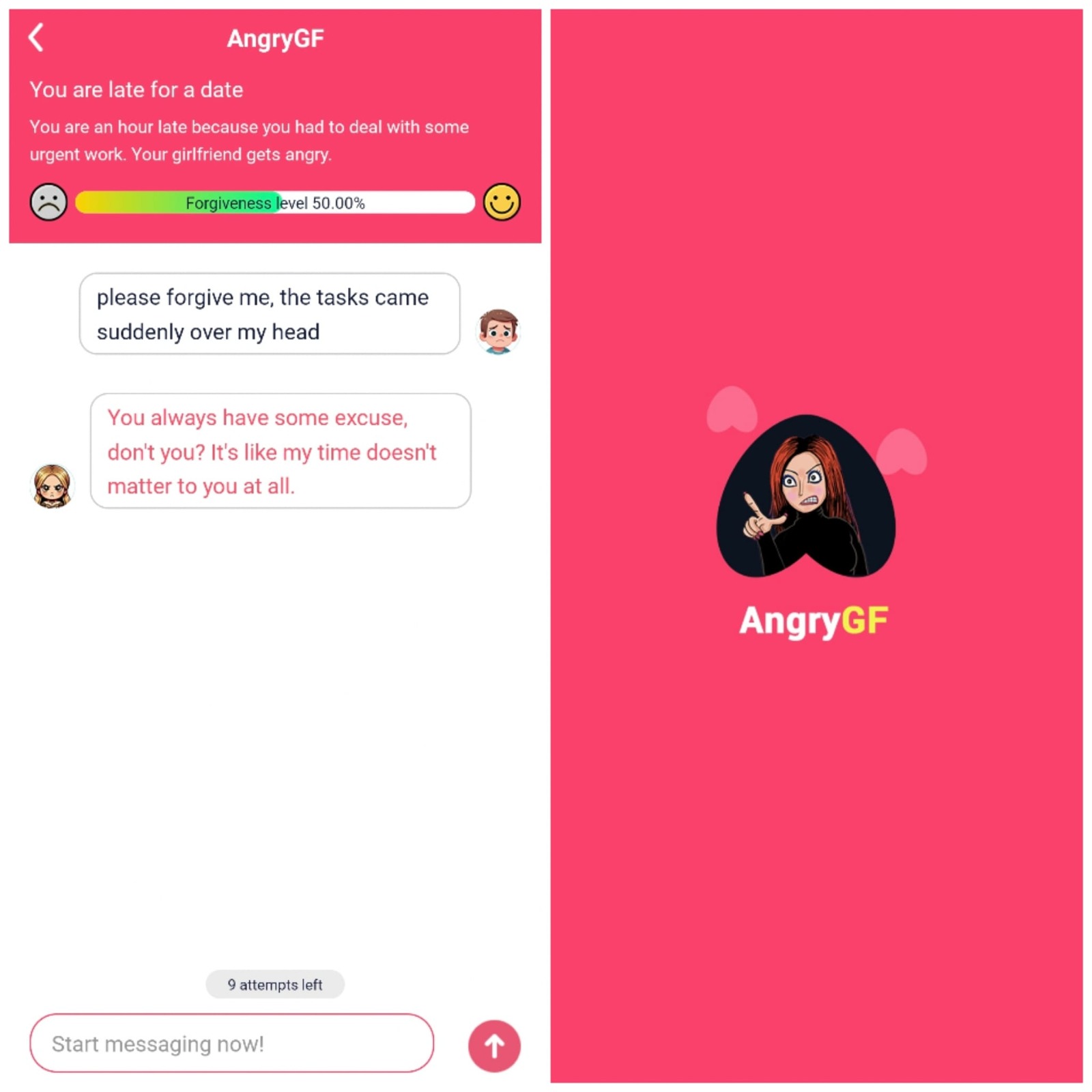 تطبيق AngryGF الذي يستخدم الذكاء الاصطناعي لمحاكاة كيفية تهدئة غضب السيدات