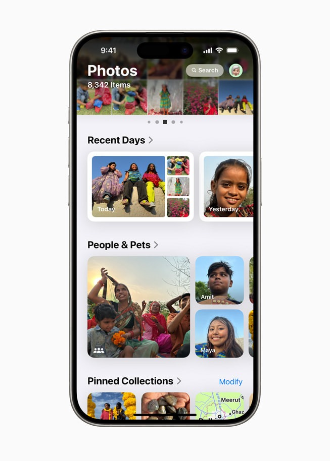 تصميم جديد لتطبيق الصور Photos على إصدار نظام تشغيل iOS 18 الجديد