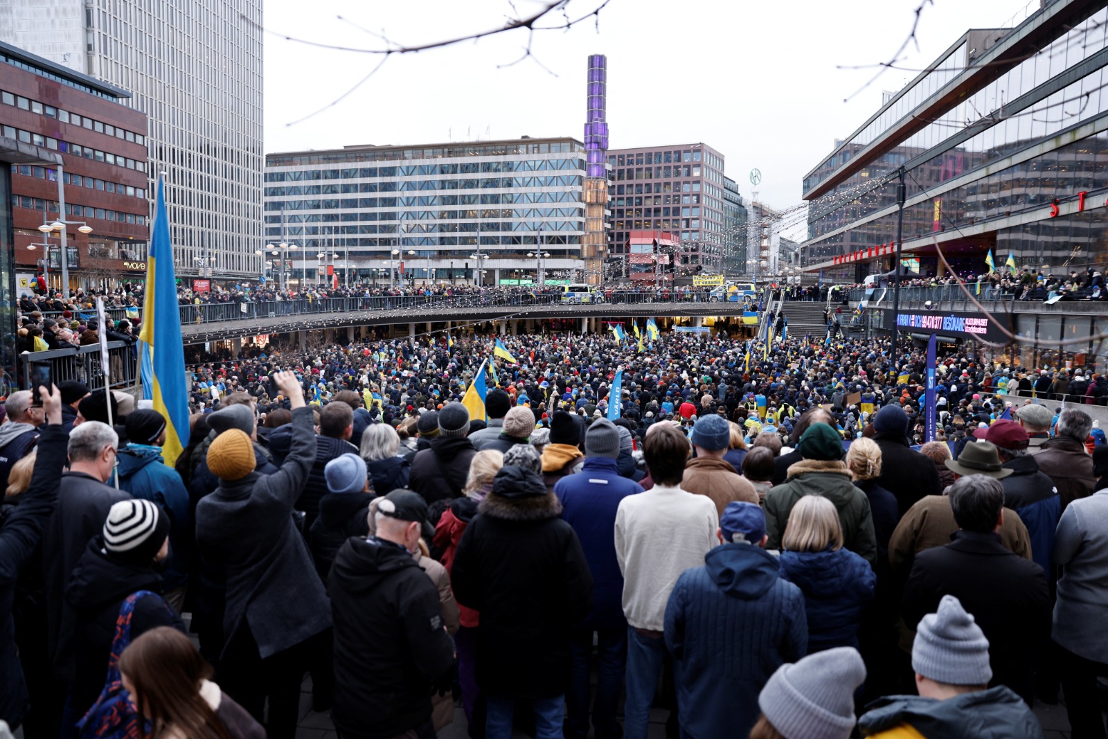 مظاهرات داعمة لأوكرانيا بالعاصمة السويدية ستوكهولم. 24 فبراير 2024