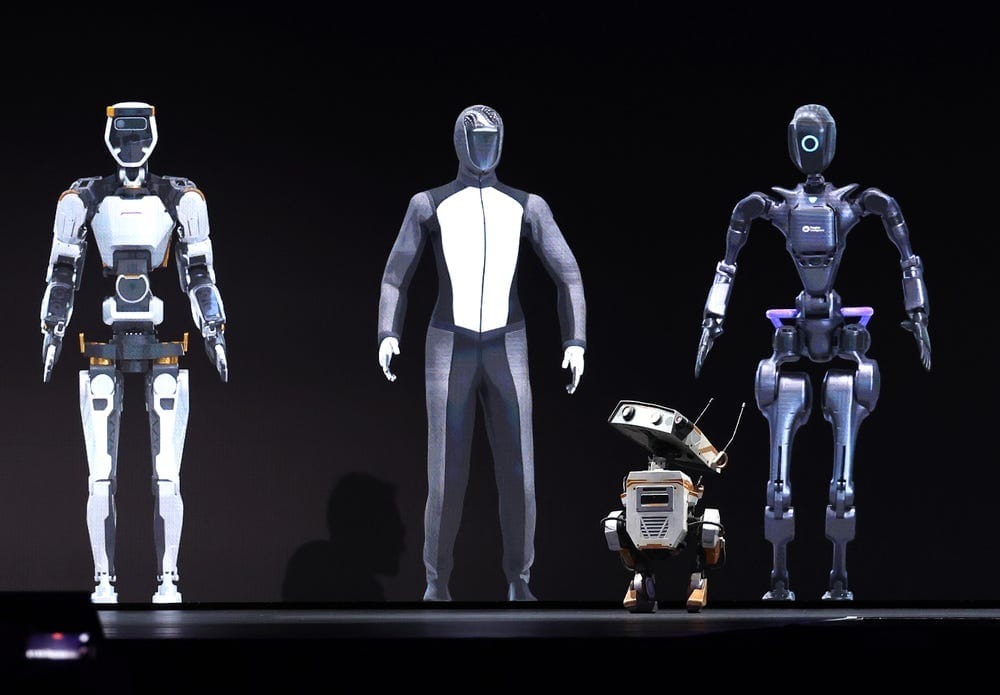 مجموعة من الروبوتات الذكية ظهرت على مسرح مؤتمر نفيديا GTC 2024 السنوي