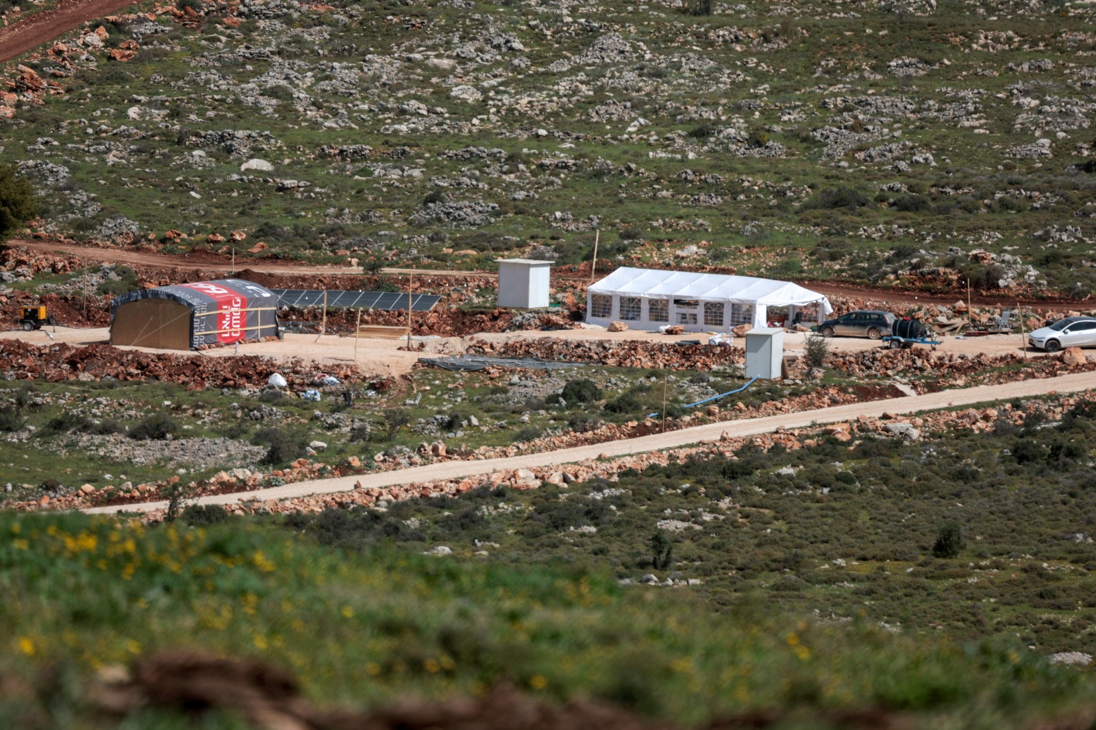 موقع مستوطنة إسرائيلية جديدة بالقرب من قرية فلسطينية في اللبن الشرقية بالقرب من نابلس في الضفة الغربية. 6 أبريل 2026