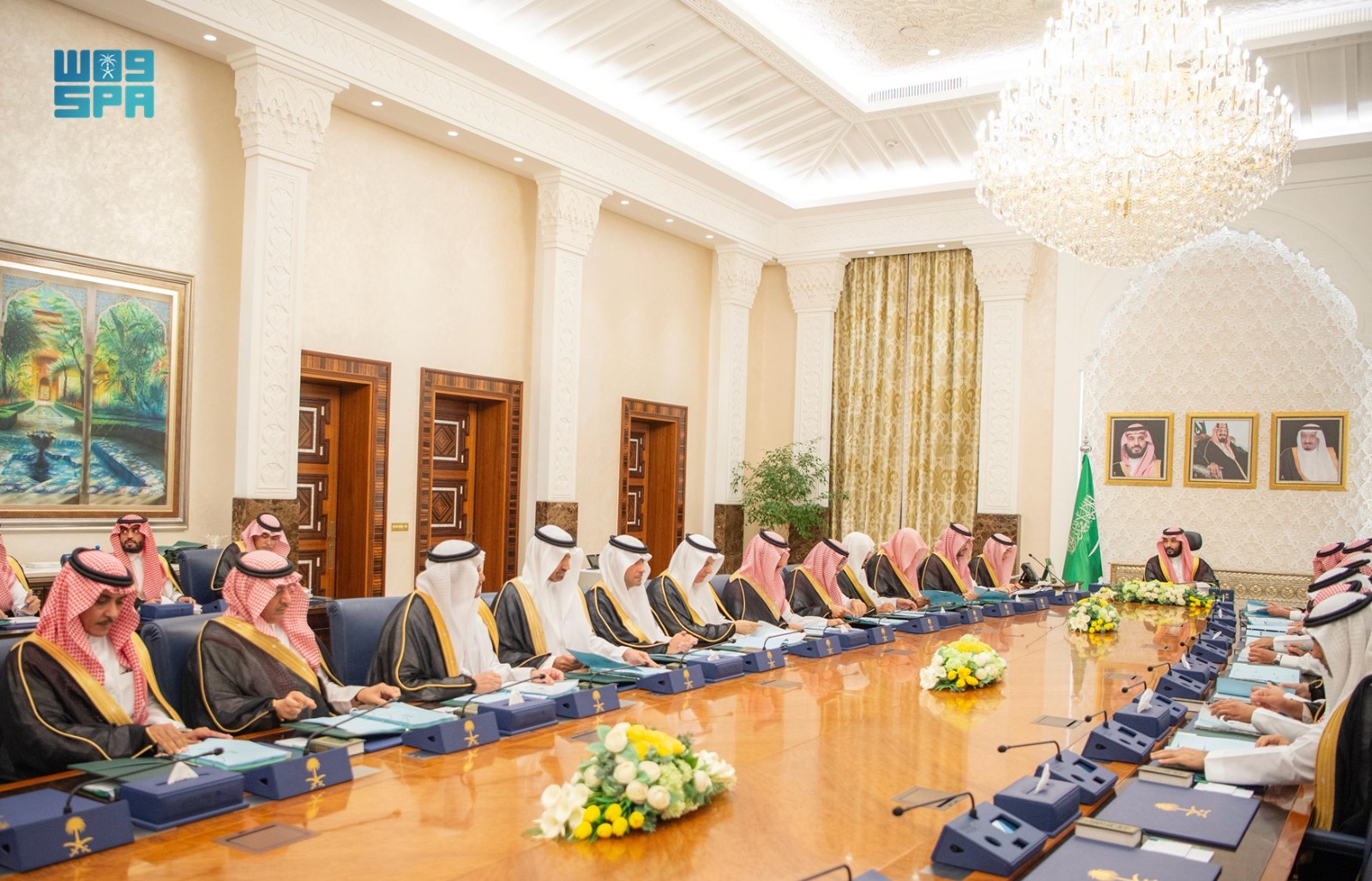 جانب من جلسة مجلس الوزراء السعودي في نيوم. 5 أغسطس 2025