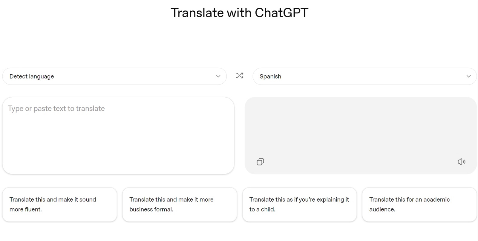خدمة الترجمة ChatGPT Translate الفورية