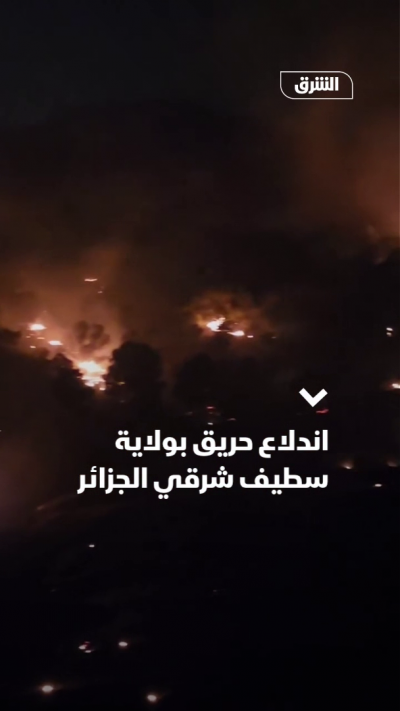 اندلاع حريق بولاية سطيف شرقي الجزائر