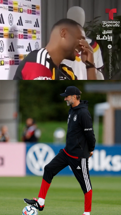 قبيل مواجهة اليونان في دوري الأمم الأوروبية مدرب منتخب ألمانيا يورغن كلوب يقاطع المؤتمر الصحافي للمدافع جوناثان تاه ليخبر دعابة مضحكة 😆
