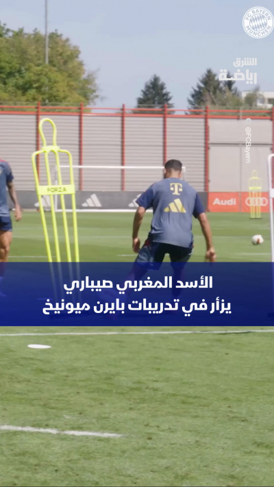 الأسد المغربي صيباري يزأر في تدريبات بايرن ميونيخ 🦁🇲🇦