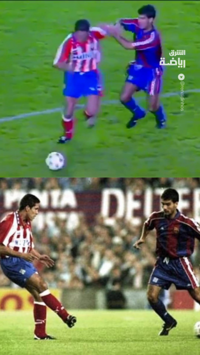 من الذاكرة.. سيميوني يصفق لنفسه بعد مراوغة غوارديولا وتمريرة بين قدمي باكيرو قائد برشلونة ⚽