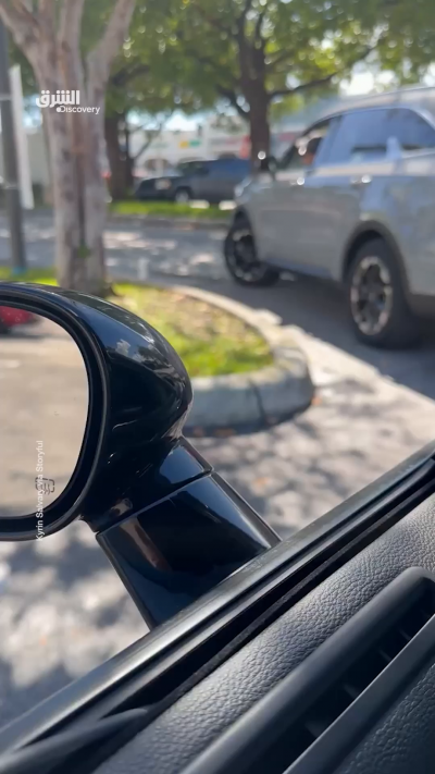 ثعبان كبير يزحف ويدخل إلى سيارة أثناء انتظارها في طابور...